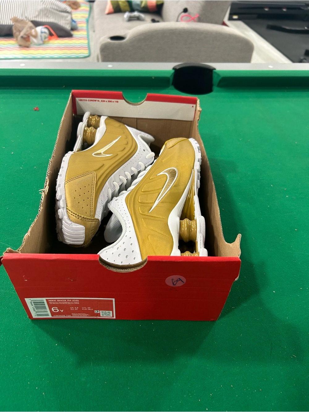 Nike Kids Gold and White Sneakers